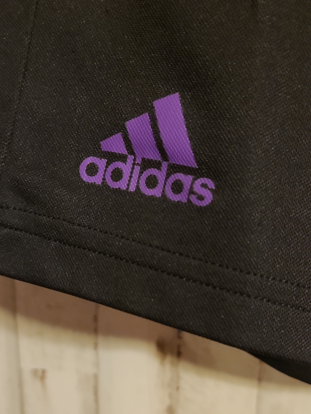 Adidas Women’s Black Athletic Shorts with Purple Accents - Picture 2 of 6